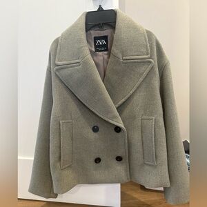 ZARA short double breasted coat XS